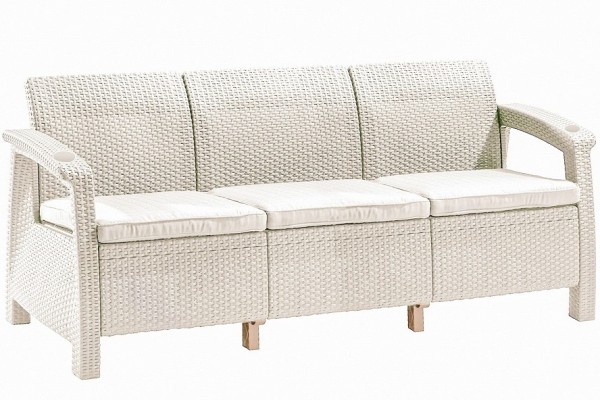 Трёхместный диван  Yalta Sofa 3 Seat белый купить в Барнауле