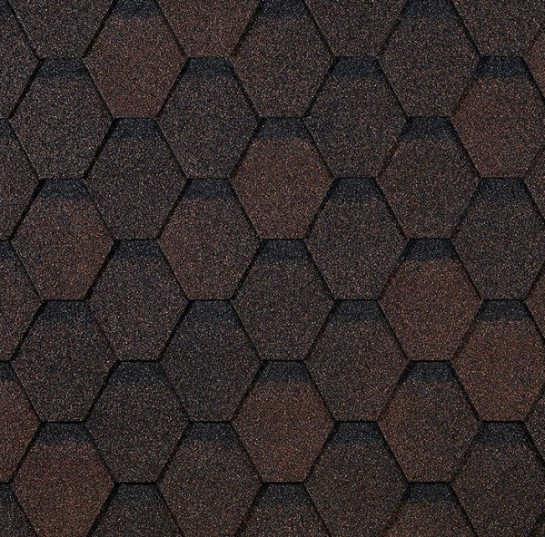 Гибкая черепица EURASIA Docke, Коллекция ШЕСТИГРАННИК Коричневый купить в Барнауле