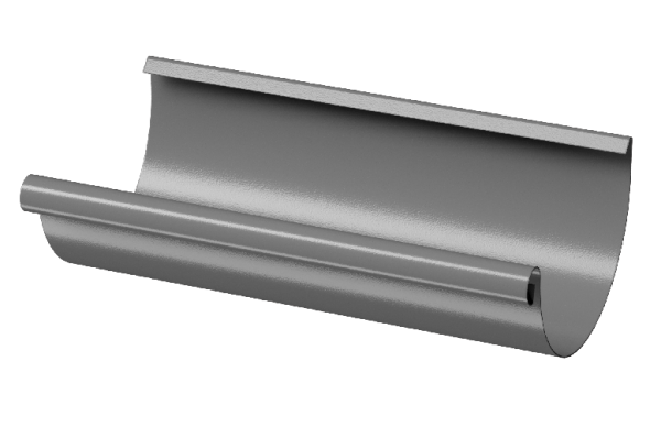 Желоб полукруглый D125 3 м Döcke STAL PREMIUM Графит, (RAL 7024) купить в Барнауле