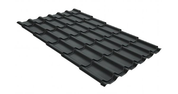 Металлочерепица классик GL 0,5 GreenCoat Pural Matt RR 23 темно-серый (RAL 7024 мокрый асфальт) купить в Барнауле