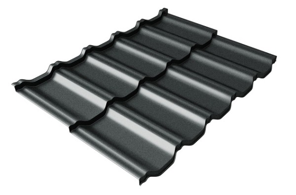 Металлочерепица модульная Квинта Uno Grand Line c 3D резом 0,5 GreenСoat Pural Matt RR2Н3 (RAL 7016 антрацитово-серый) купить в Барнауле