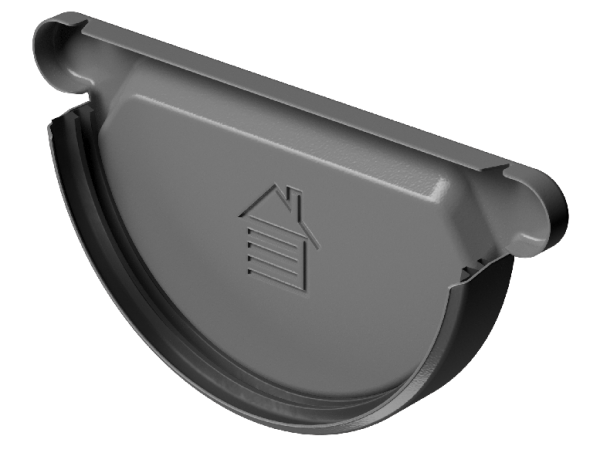 Заглушка желоба D125 Döcke STAL PREMIUM Графит, (RAL 7024) купить в Барнауле