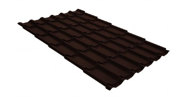 Металлочерепица классик GL 0,5 GreenCoat Pural RR 887 шоколадно-коричневый (RAL 8017 шоколад) купить в Барнауле