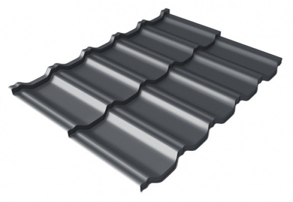 Металлочерепица модульная Квинта Uno Grand Line c 3D резом 0,5 Satin Мatt RAL 7024 мокрый асфальт купить в Барнауле