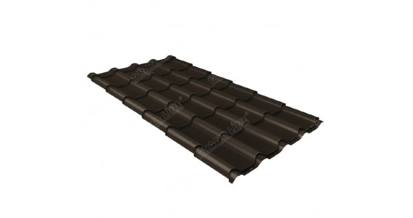 Металлочерепица камея GL 0,5 GreenCoat Pural matt RR 32 темно-коричневый (RAL 8019 серо-коричневый) купить в Барнауле