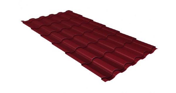 Металлочерепица кредо 0,5 Satin RAL 3005 красное вино купить в Барнауле