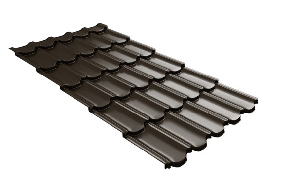 Металлочерепица квинта плюс с 3D резом 0,5 GreenСoat Pural Matt RR 32 темно-коричневый (RAL 8019 серо-коричневый) купить в Барнауле