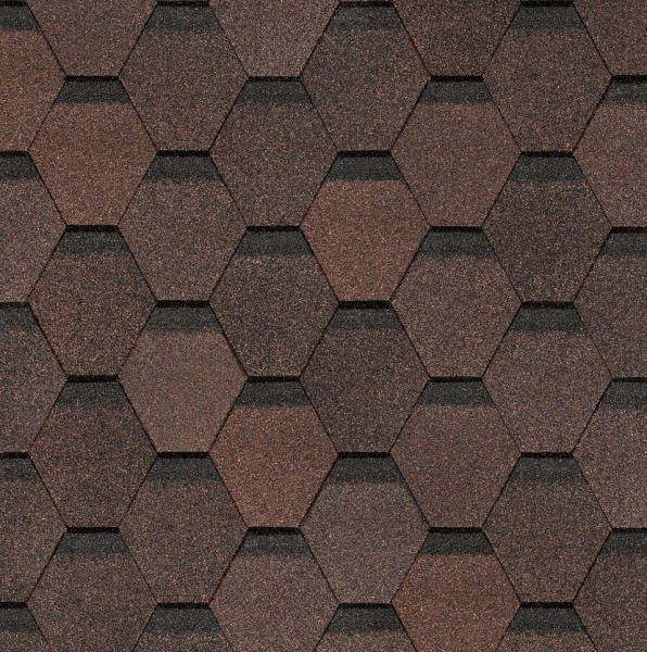 Гибкая черепица Docke, коллекция Шестигранник Коричневый купить в Барнауле