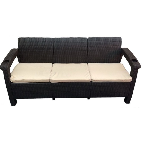 Трёхместный диван  Yalta Sofa 3 Seat венге купить в Барнауле