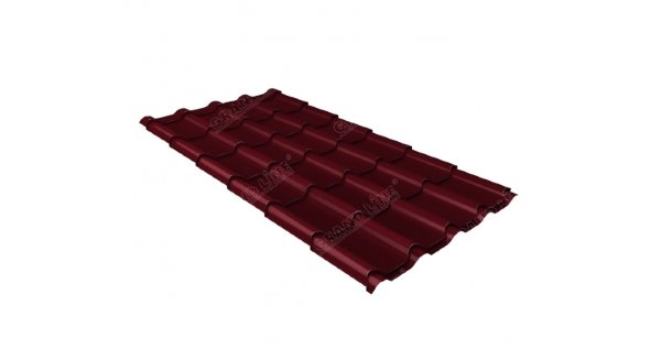 Металлочерепица камея 0,5 Satin RAL 3005 красное вино купить в Барнауле