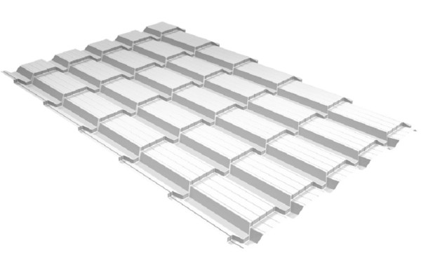 Металлочерепица GL квадро профи 0,5 Satin RAL 9003 сигнальный белый купить в Барнауле