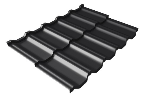 Металлочерепица модульная Квинта Uno Grand Line c 3D резом 0,5 Satin Мatt RAL 9005 черный купить в Барнауле
