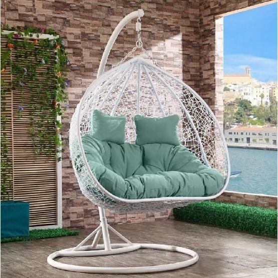 Кресло Подвесное из искусственного ротанга AFM-109A White/Green купить в Барнауле