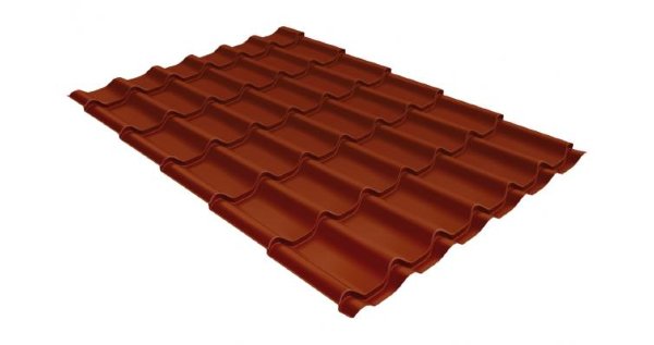 Металлочерепица классик GL 0,5 Velur20 RAL 8004 терракота купить в Барнауле