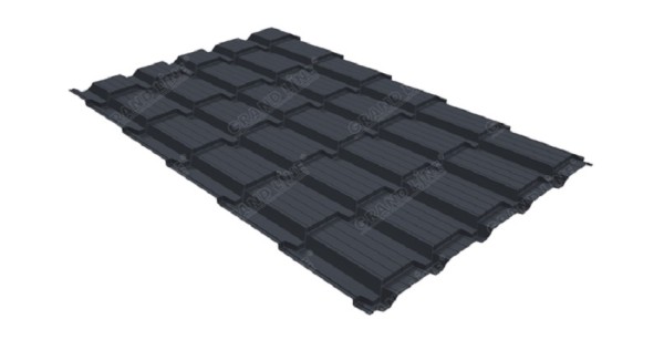 Металлочерепица GL квадро профи 0,5 Satin RAL 7024 мокрый асфальт купить в Барнауле
