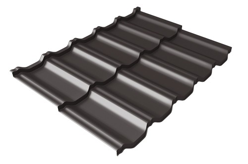 Металлочерепица модульная Квинта Uno Grand Line c 3D резом 0,5 Satin RR 32 темно-коричневый купить в Барнауле