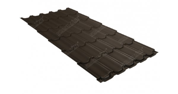 Металлочерепица квинта плюс 0,5 GreenCoat Pural Matt RR 32 темно-коричневый (RAL 8019 серо-коричневый) купить в Барнауле