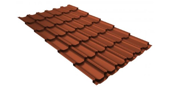 Металлочерепица квинта плюс 0,5 GreenCoat Pural RR 750 кирпично-красный (RAL 8004 терракота) купить в Барнауле